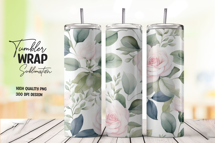 Green Leaf Botanical Tumbler Wrap