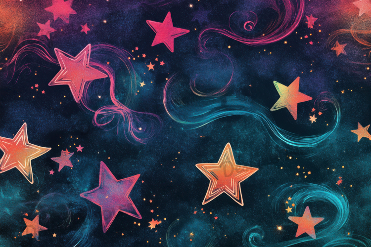 Retro Stars and Swirls Fantasy Background