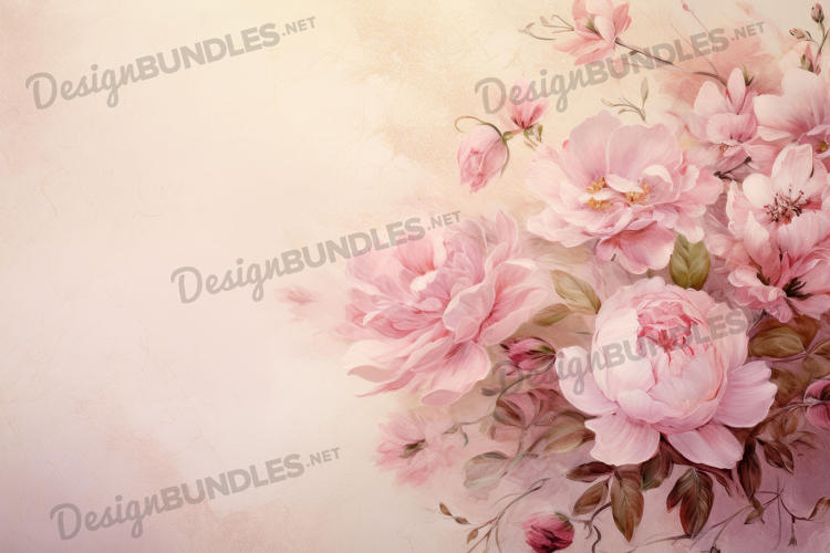 Elegant Dusty Rose Garden Floral Painting Background