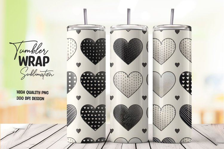 Heart semaless pattern tumbler wrap sublimation example image 1