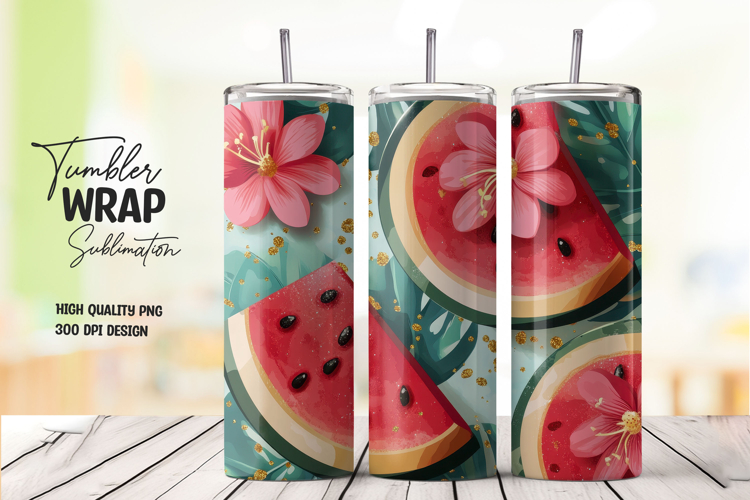 Pink Watermelon Tumbler Wrap PNG