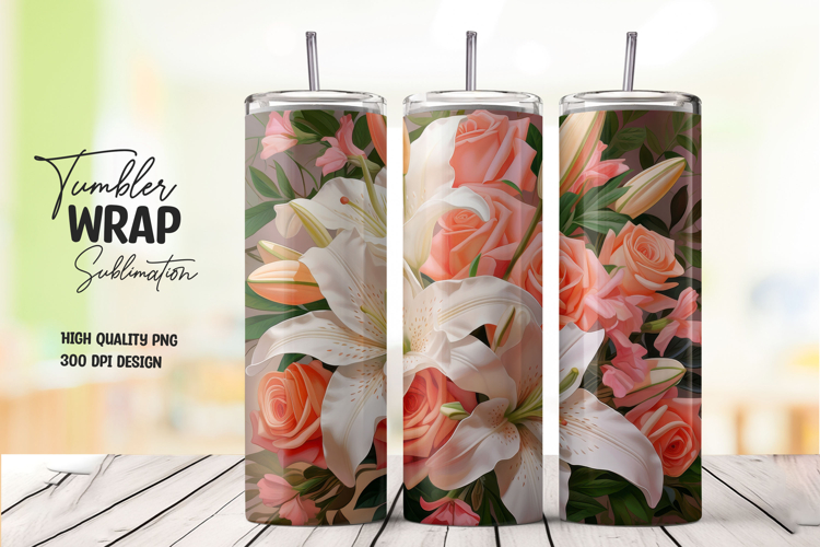 Tropical Sunset Tumbler Wrap PNG