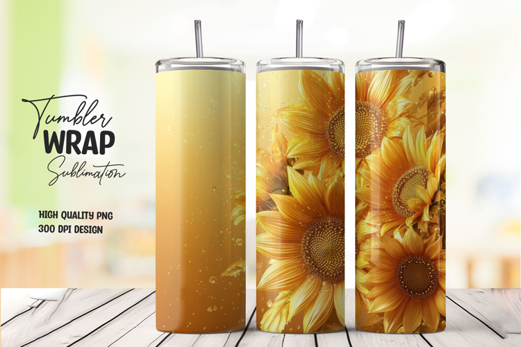 Sunflower and Honey Yellow Tumbler Wrap