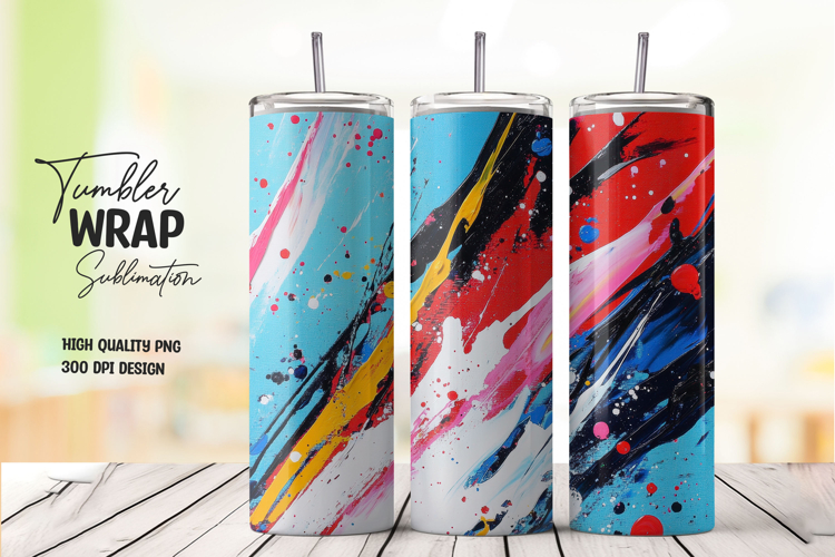 Brush Paint Tumbler Wra