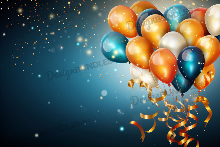 Color balloons nursery frame background