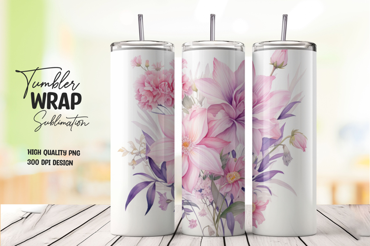 Purple Bloom tumbler wrap png