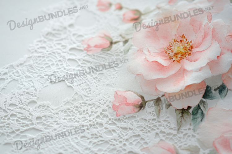Elegant Light Pink Flower Lace Background