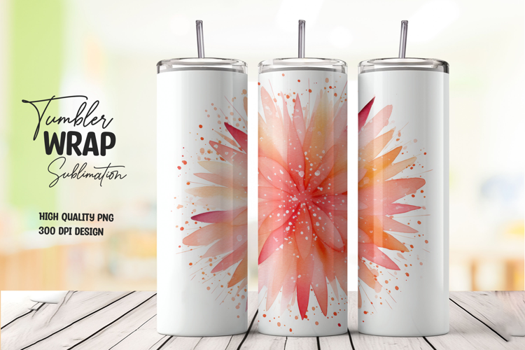 Red Dahlia tumbler wrap png