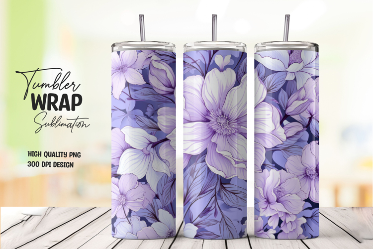 Lilac Floral Petals Tumbler Wrap