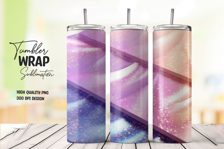 Purple Pink Glitter Galaxy Tumbler Wrap