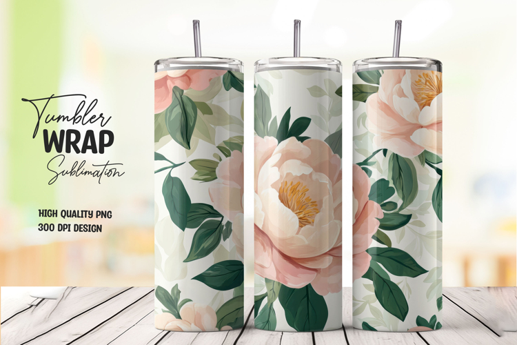White Flower Tumbler Wrap png