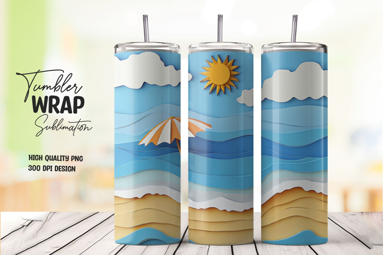 Beach Sublimation Tumblers Image 3