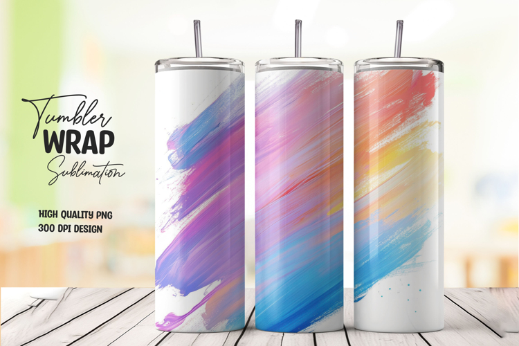 Soft Pastel Brush Tumbler Wrap