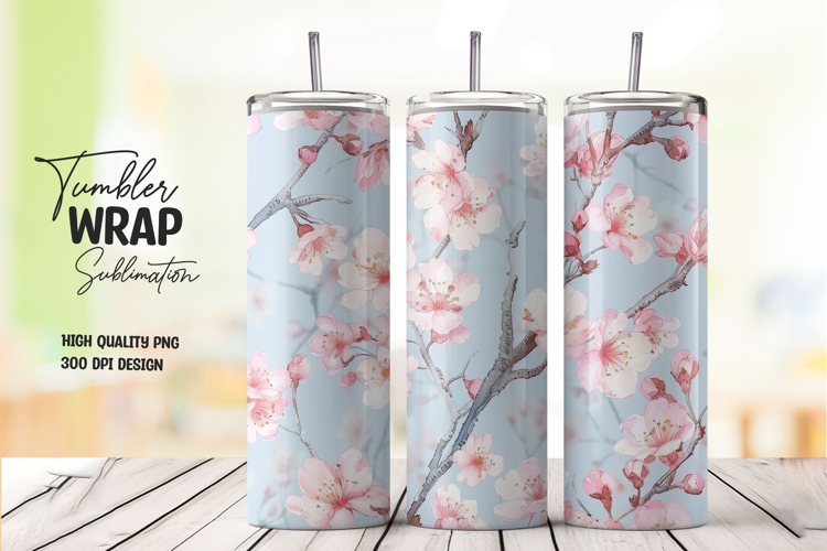 Cherry Blossom tumbler wrap png