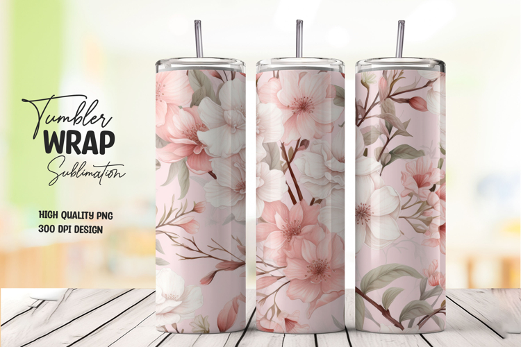 Pink Branch Tumbler Wrap