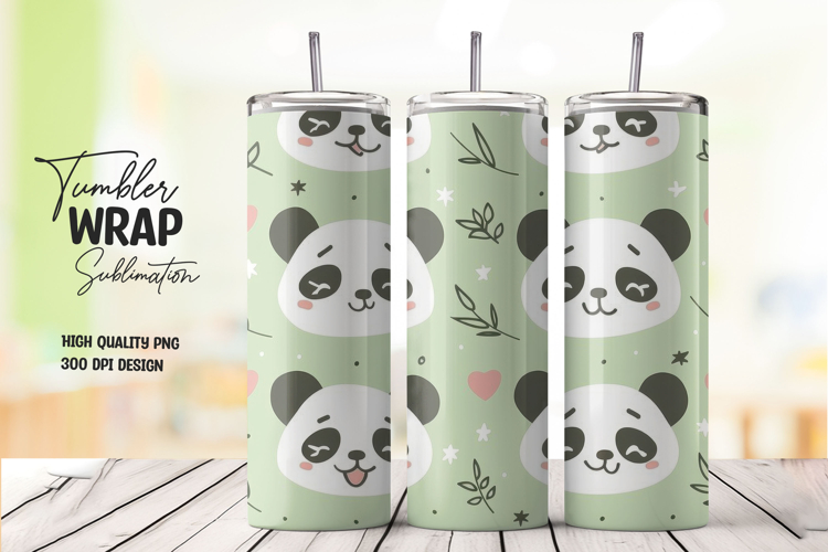 Panda Leaf tumbler wrap png