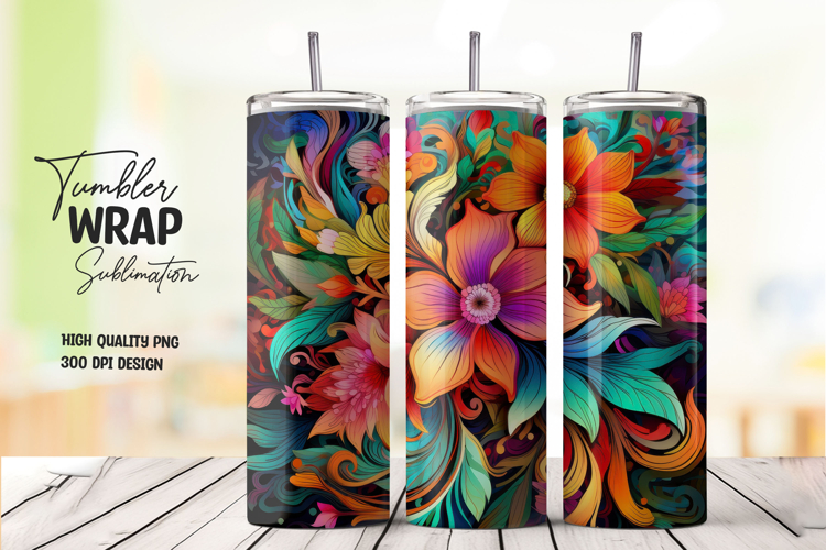 Tropical Bloom Floral Tumbler Wrap