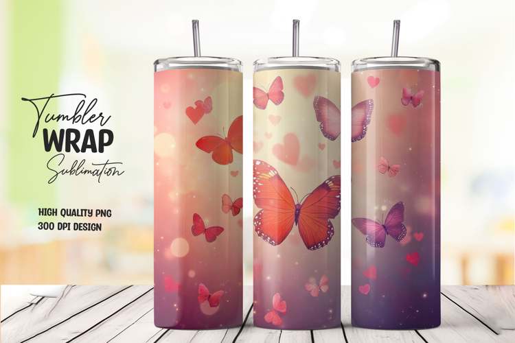 Butterfly Sky tumbler wrap png