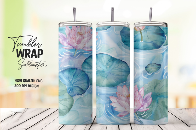 Blue Floral tumbler wrap png
