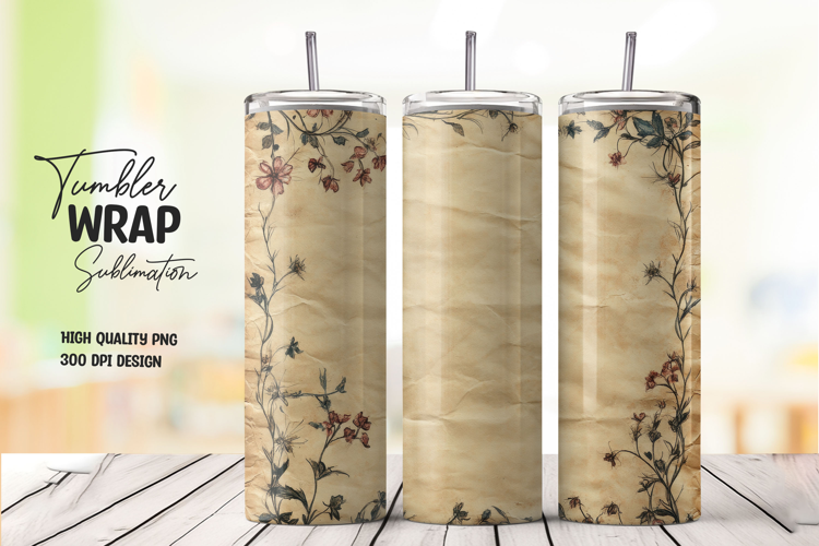 Vintage Floral Tumbler Wrap