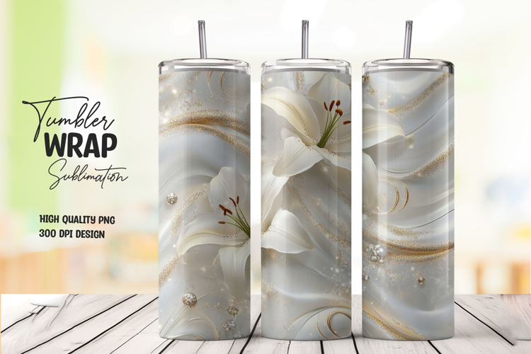 Grey Gold Marble Swirl Elegant Tumbler Wrap
