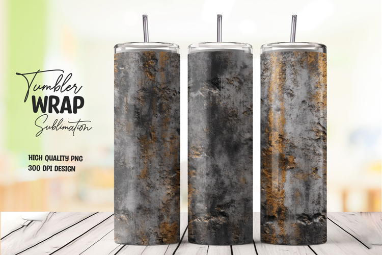 Dark Metal Grunge Tumbler Wrap PNG