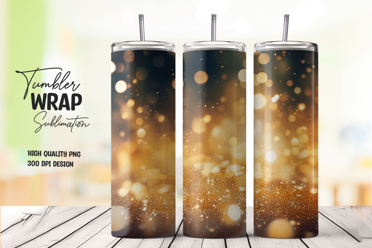 Glowing Particle Sparkle Tumbler Wrap PNG