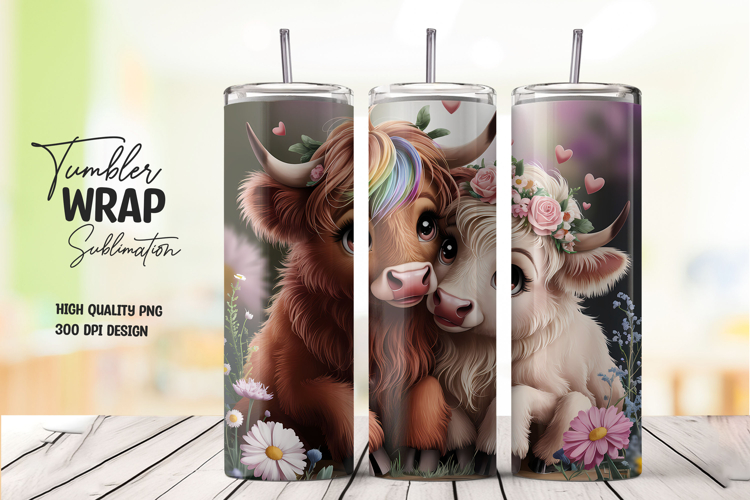 Baby Cow in Flowers Wrap PNG