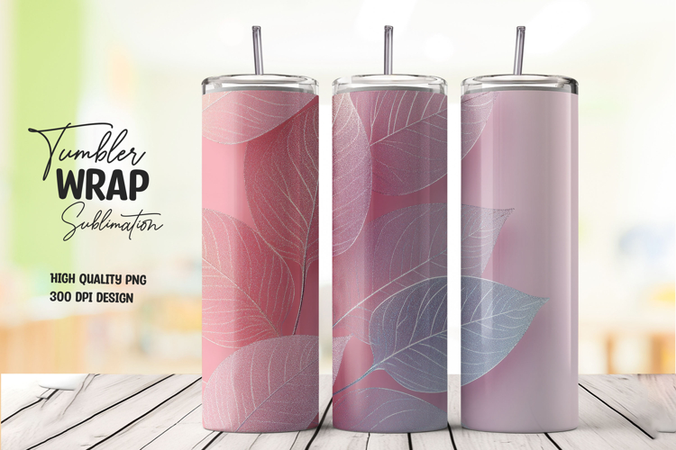 Pink Blue Gradient Abstract Tumbler Wrap