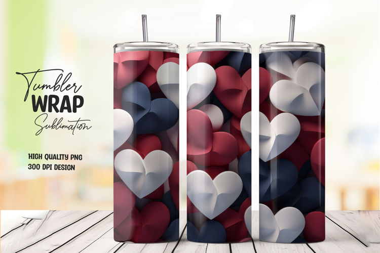 White Soft Heart Tumbler Wrap