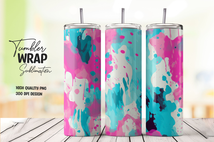Pink Blue Splash Tumbler Wrap