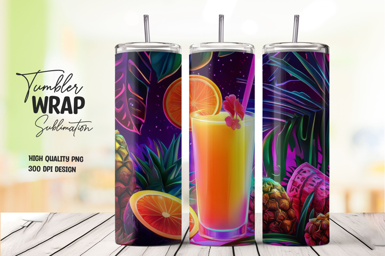 Tropical Juice Neon Glow Tumbler Wrap