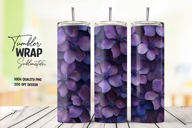 Purple Petal Pattern Tumbler Wrap