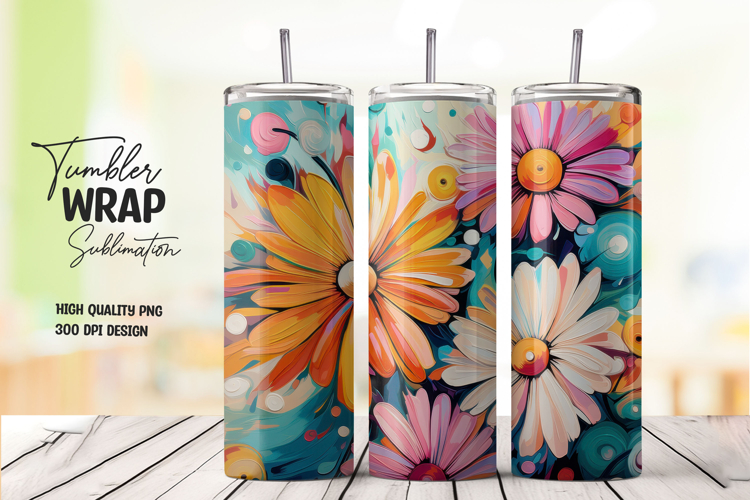 Bright Daisy Bouquet Tumbler Wrap