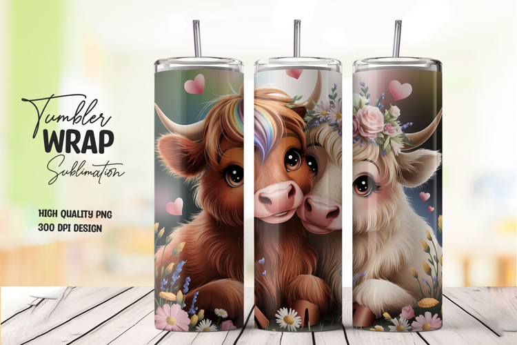 Calf and Lamb in Flowers Wrap PNG