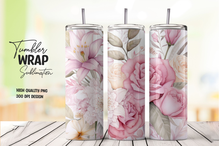 Pink Bloom Tumbler Wrap
