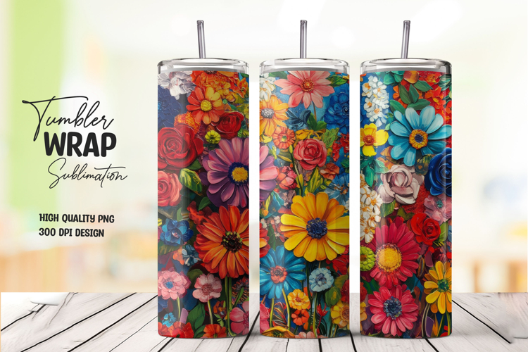 Blue Blossom tumbler wrap png