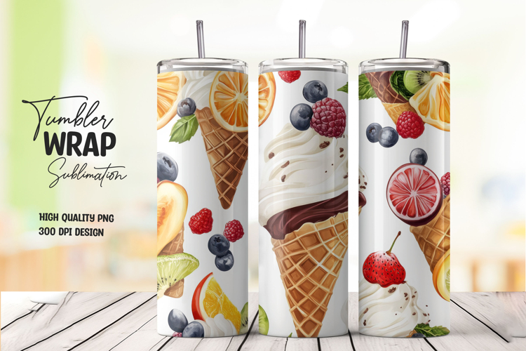 Berry Ice Cream Tumbler Wrap