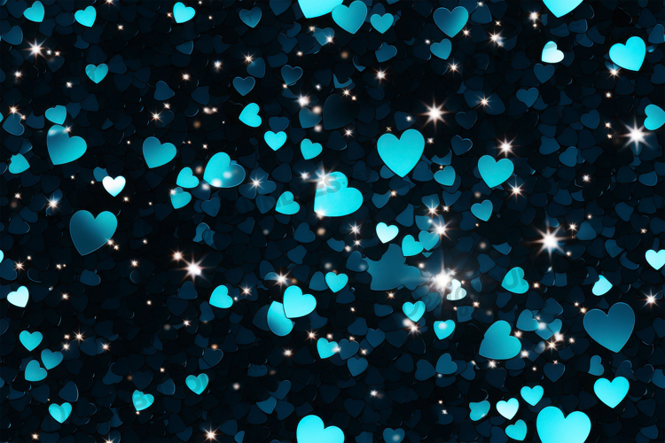 Glowing Heart Confetti Background