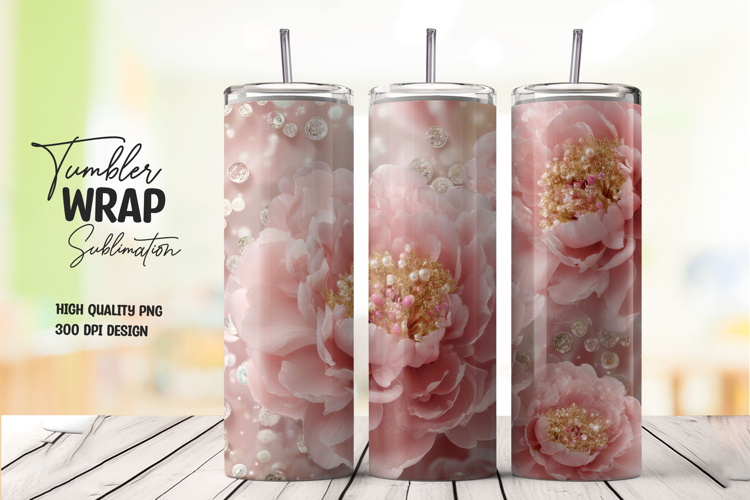 Soft Pink Floral Petal Beauty Tumbler Wrap