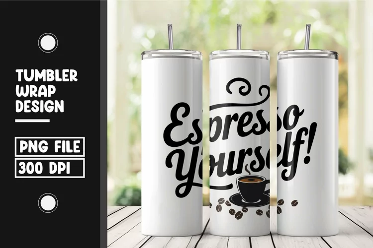 Espresso yourself tumbler wrap png