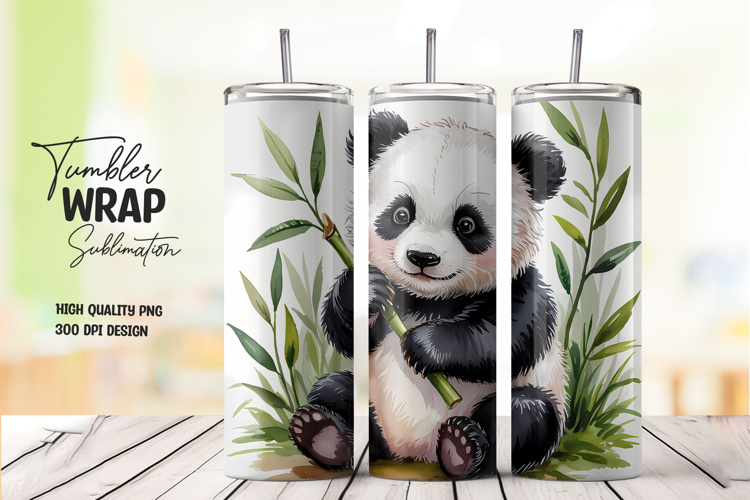 Panda in Bamboo Leaves Tumbler PNG