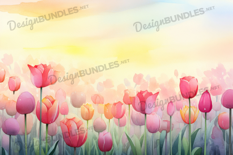 Blurry Pink and Purple Tulip Digital Paper