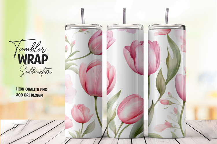 Tulip Flower tumbler wrap png