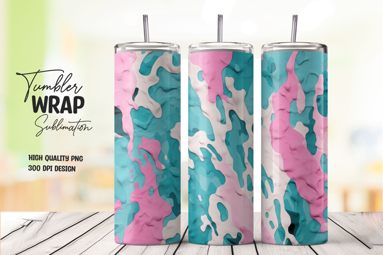 Aqua Pink Cloud Tumbler Wrap