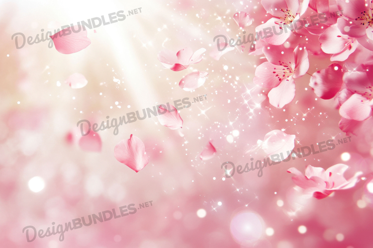 Falling Petals in Bright Light Background