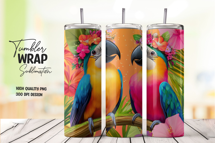 Colorful Parrot Tumbler Wrap