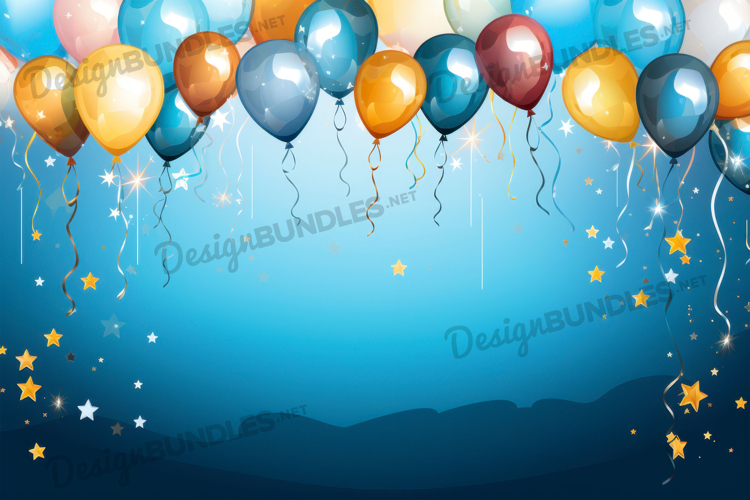 Sky with balloons nursery background, Digital paper