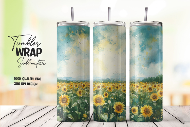 Scenic Floral Meadow Tumbler Wrap