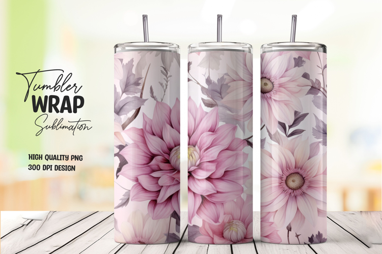Soft Bloom tumbler wrap png